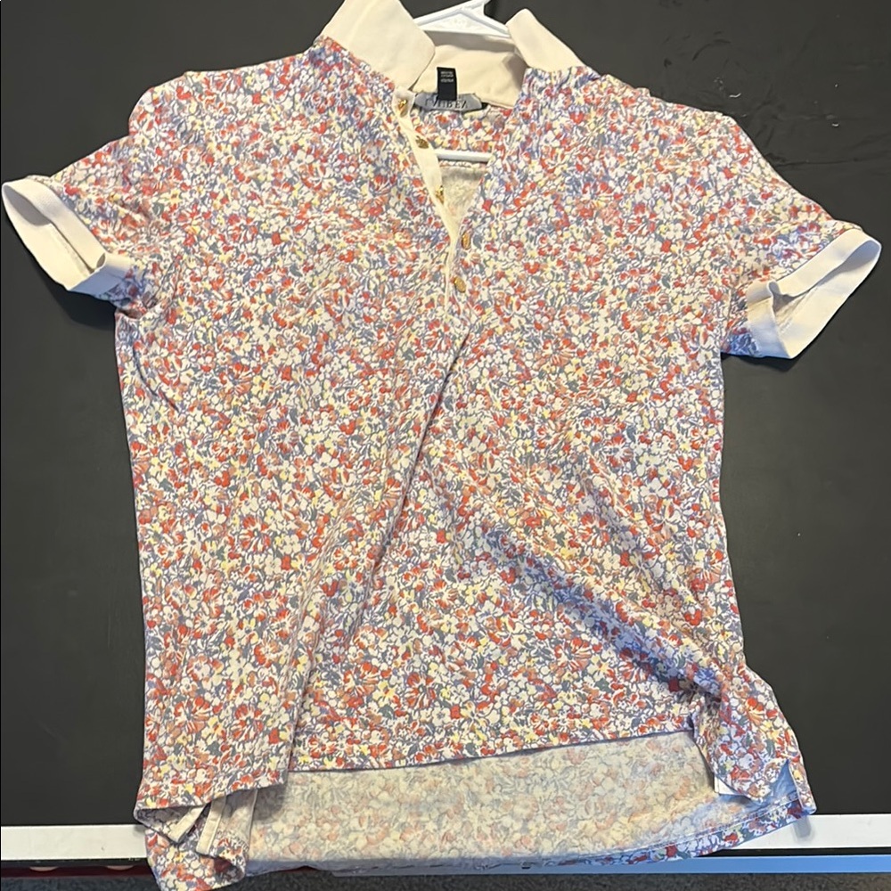Floral Short Sleeve Polo Shirt